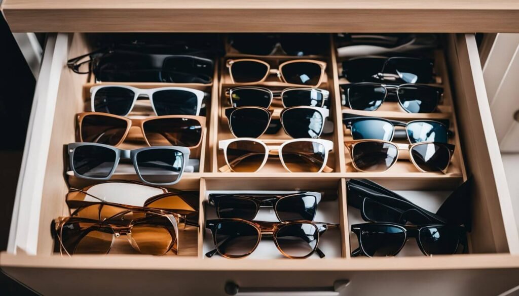 organize sunglasses